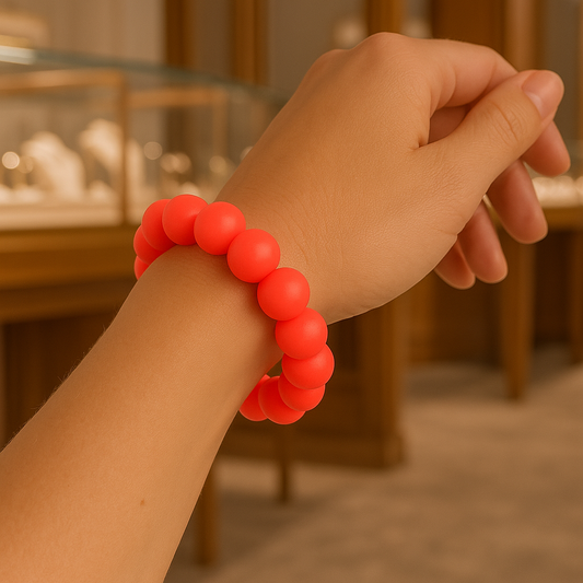 Pearls Neon Coral - Bracelet - itsbypippa.com - Limited To Three Bracelets